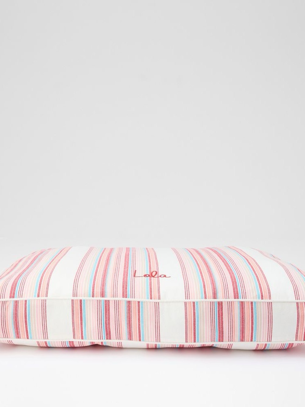 NWT Mark and Graham Large Pink Striped Dog Bed and Insert No Monogram - Blank